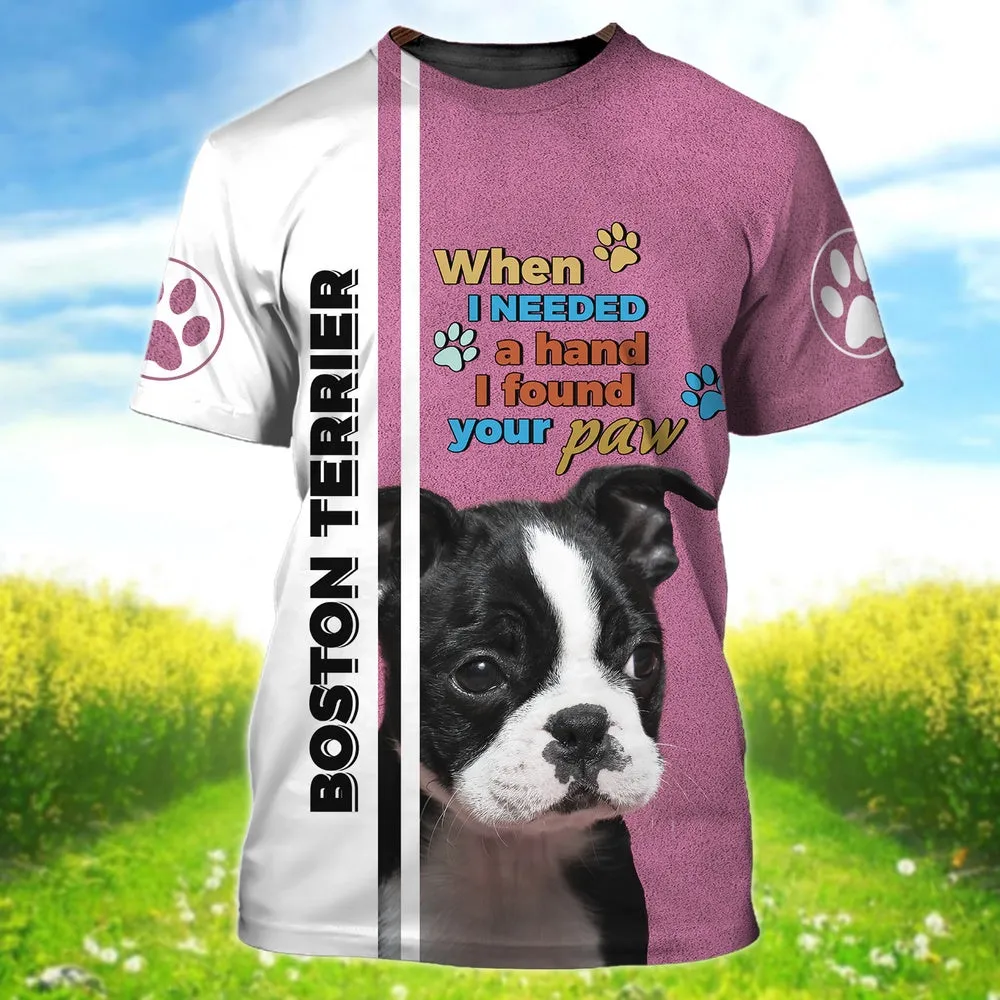 3D Dog T Shirts, Boston Terrier All Over Print T-Shirt, Gift For Pet Loves