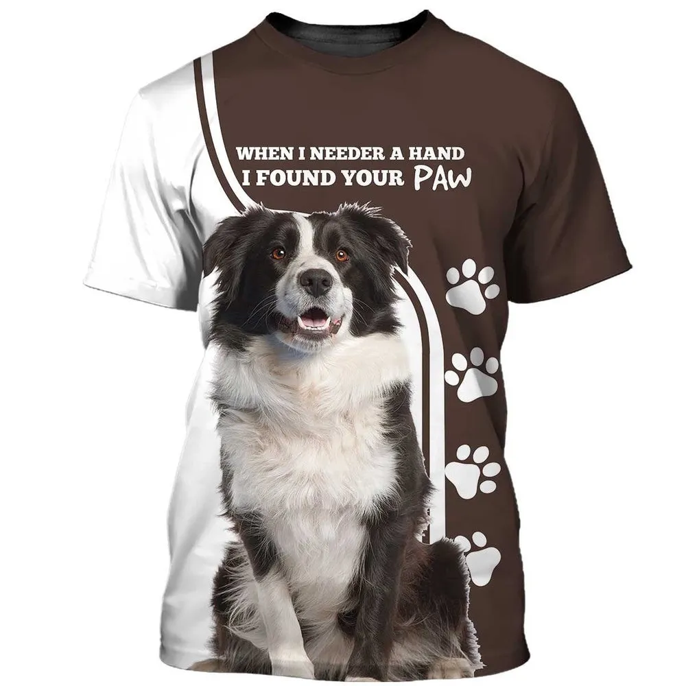 3D Dog T Shirts, I Found Your Paw Christmas All Over Print T-Shirt, Gift For Pet Loves