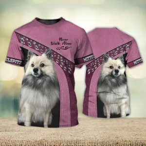 3D Dog T Shirts, Mittelspitz Love Never Walk Alone All Over Print T-Shirt, Gift For Pet Loves