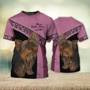 3D Dog T Shirts, Mollie Love Never Walk Alone All Over Print T-Shirt, Gift For Pet Loves