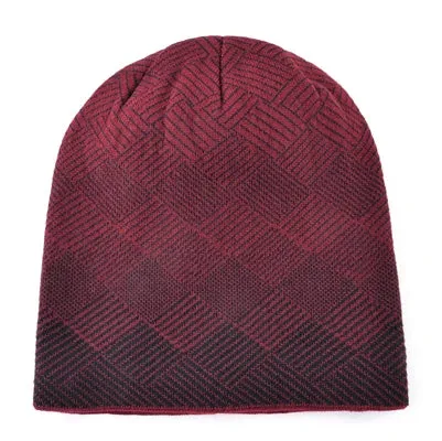 Aidase Winter Hats For Men Beanies Bonnet Knitted Men's Casual Bonnets Plaid Gorras Warm Thicker Double Layer Skullies Caps Gorro