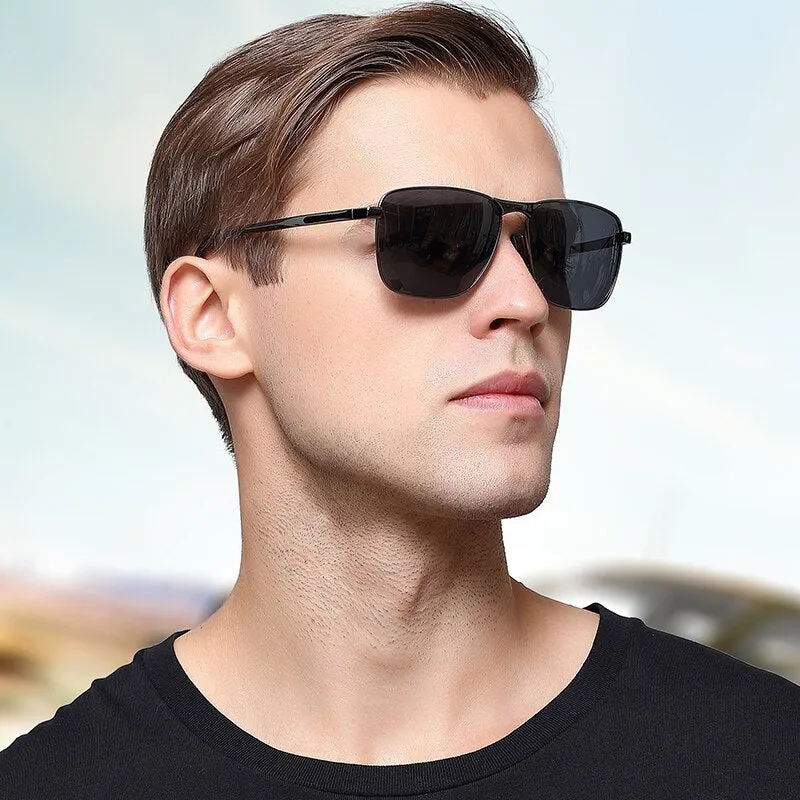 Aidien Men's Semi Rim Alloy Aluminum Magnesium Frame Sunglasses 7755