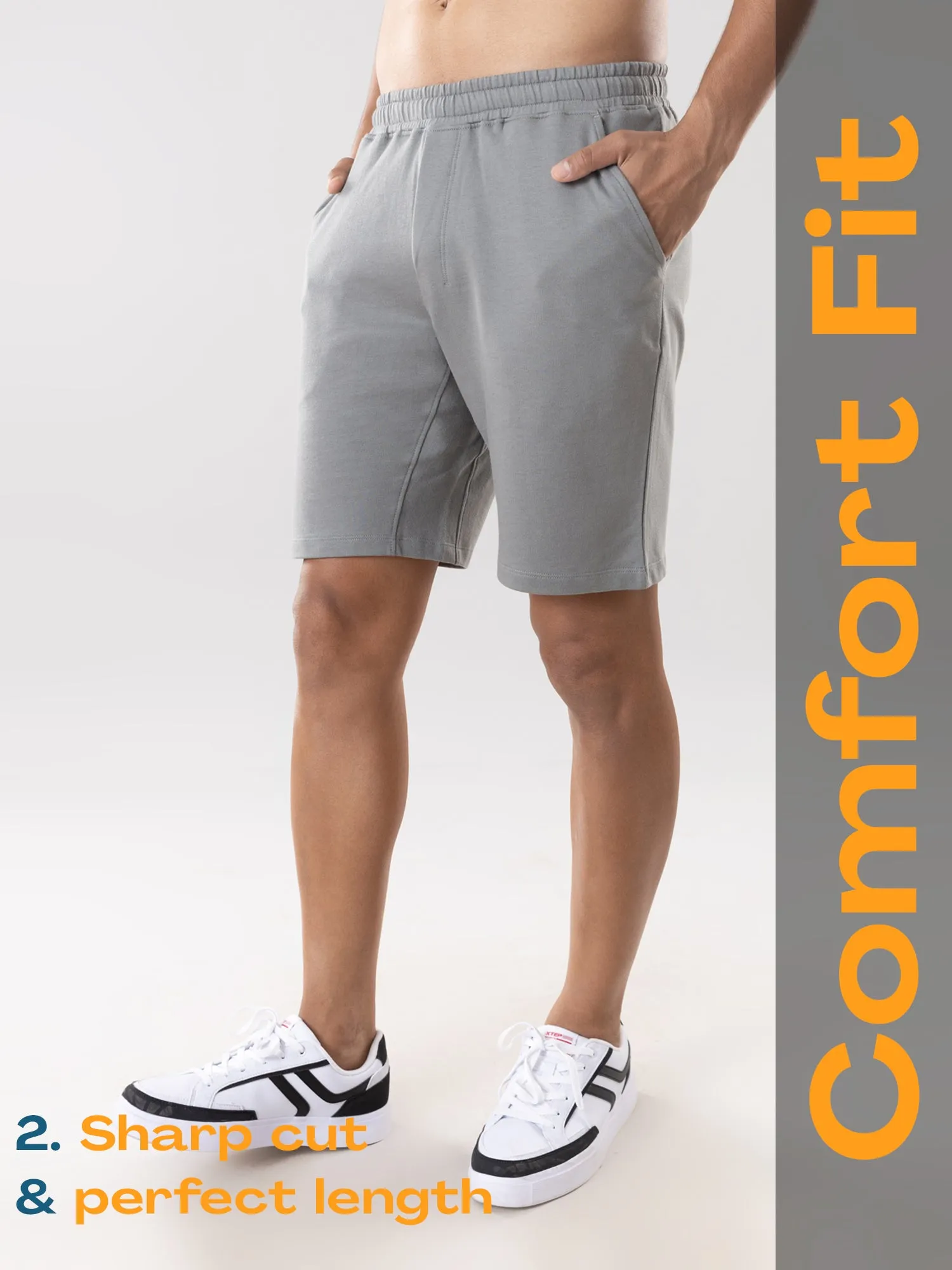 Anti Stain & Anti Odor Shorts with SAC Tech & Smart Pocket - Moon Mist