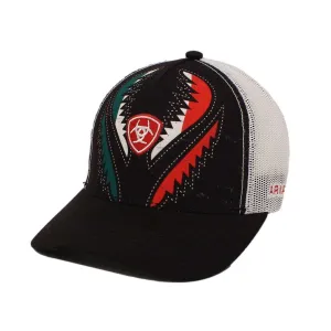 Ariat Men's Mexican Flag Black-Trucker Cap