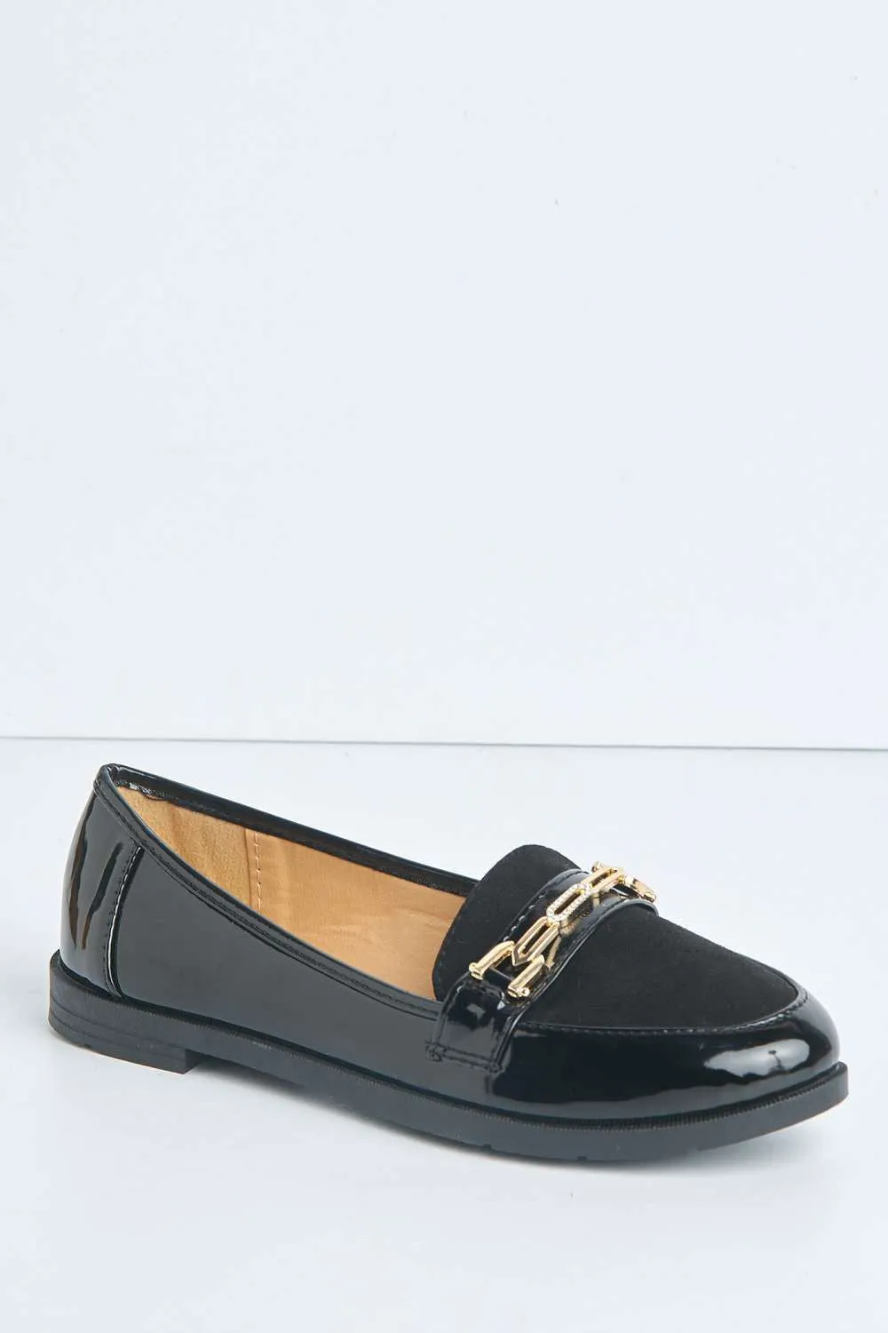 Ariee Diamante Detail Loafers in Black