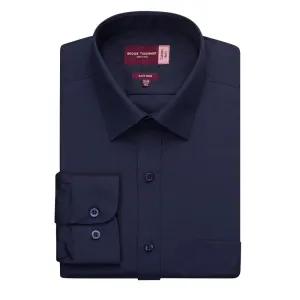 BA148-18 Brook Taverner Mens Long Sleeve Rapino Shirt Navy 18"