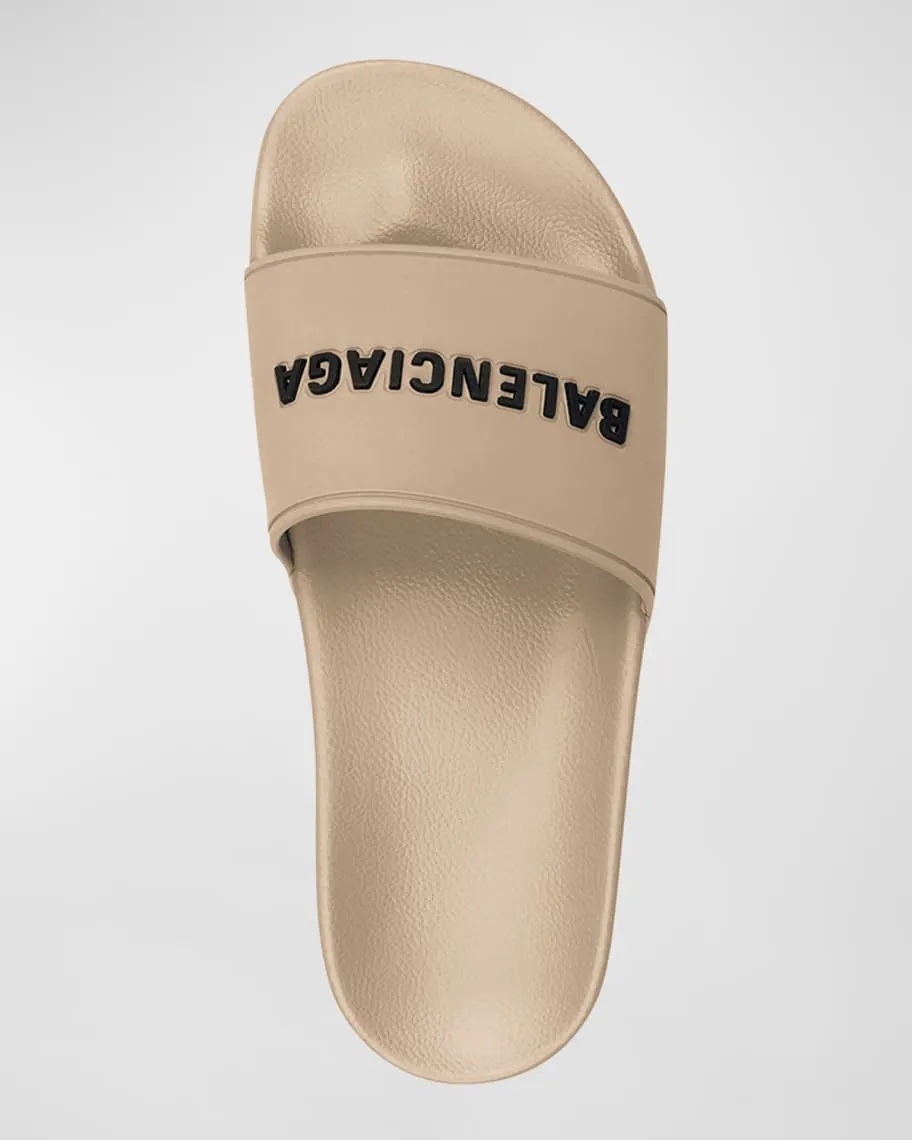 Balenciaga Men's Logo Pool Flip Flops