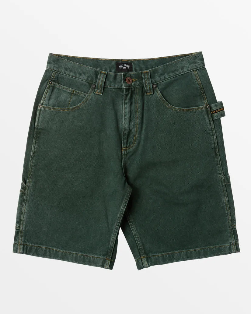 Billabong Bad Dog 21" Workwear Shorts - GREEN OVERDYE