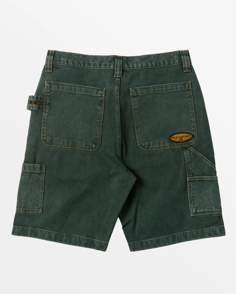 Billabong Bad Dog 21" Workwear Shorts - GREEN OVERDYE