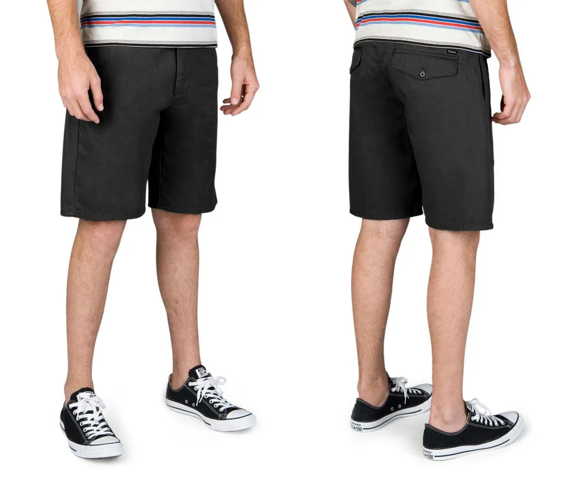 Brixton - Carter Relaxed Fit Men's Chino Shorts, Black