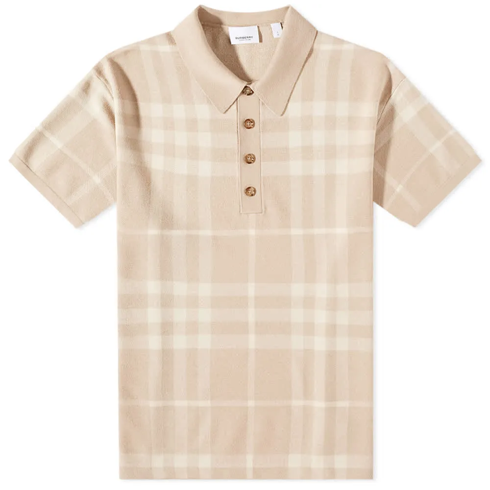 Burberry Wellman Merino Check Polo T-Shirt