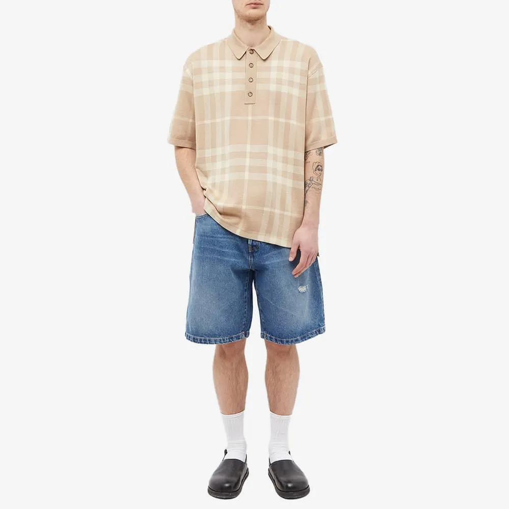 Burberry Wellman Merino Check Polo T-Shirt