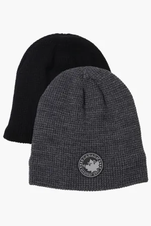 Canada Weather Gear 2 Pack Plush Lined Beanie Hat - Grey