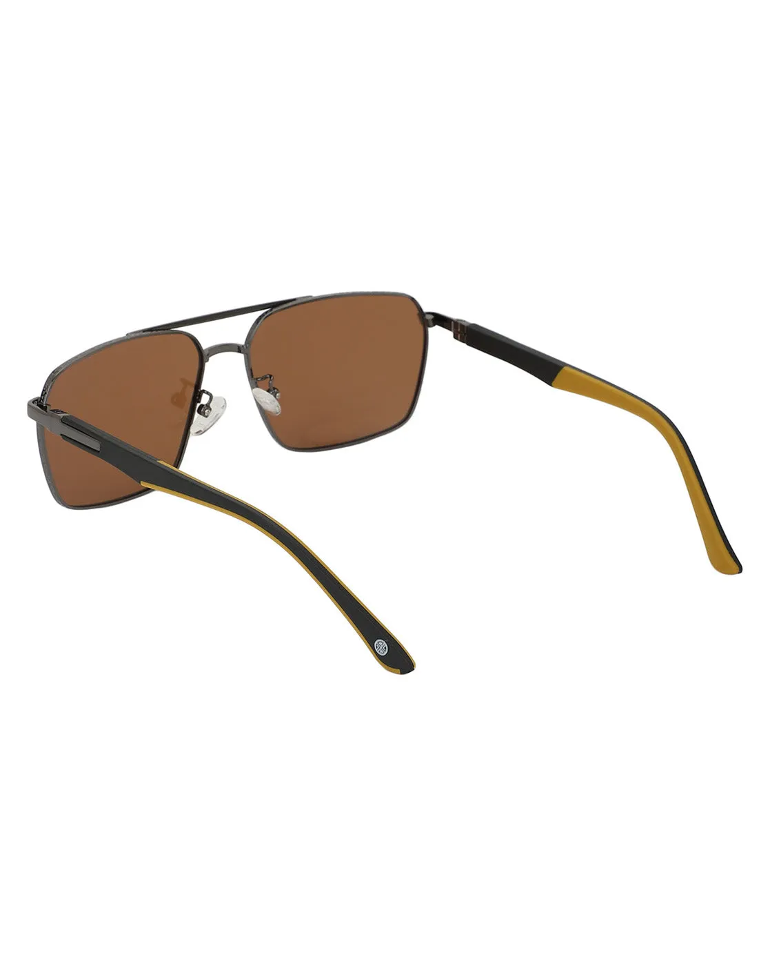 Carlton London Metallic Toned Brown Polarised And Uv Protected Lens Mens Square Sunglasses For Men