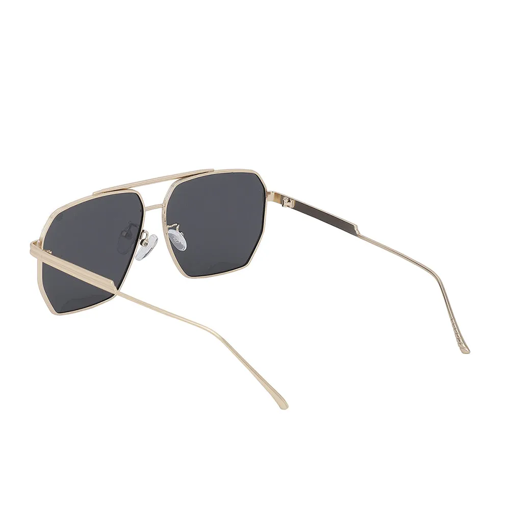 Carlton London Premium Gold Toned Polarised And Uv Protected Lens Rectangle Sunglasses For Men