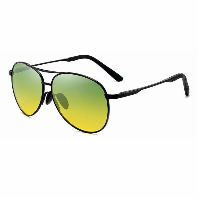 Color Changing Aviation Metal Frame Polarized Sunglasses