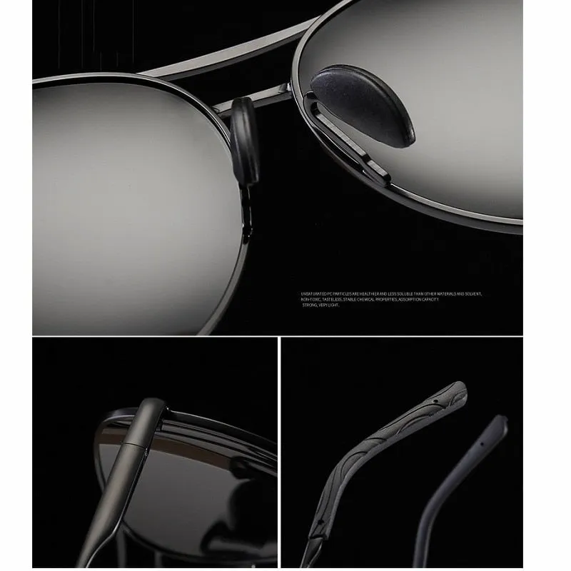 Color Changing Aviation Metal Frame Polarized Sunglasses