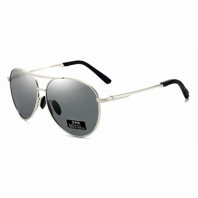 Color Changing Aviation Metal Frame Polarized Sunglasses