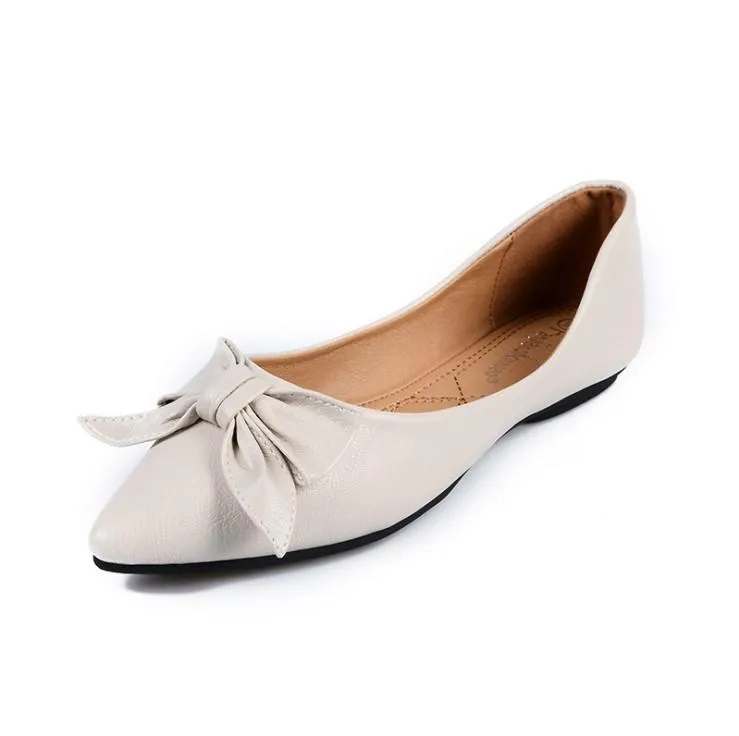 Cosy Bowknot Solid Color Soft Bottom Flat Shoes