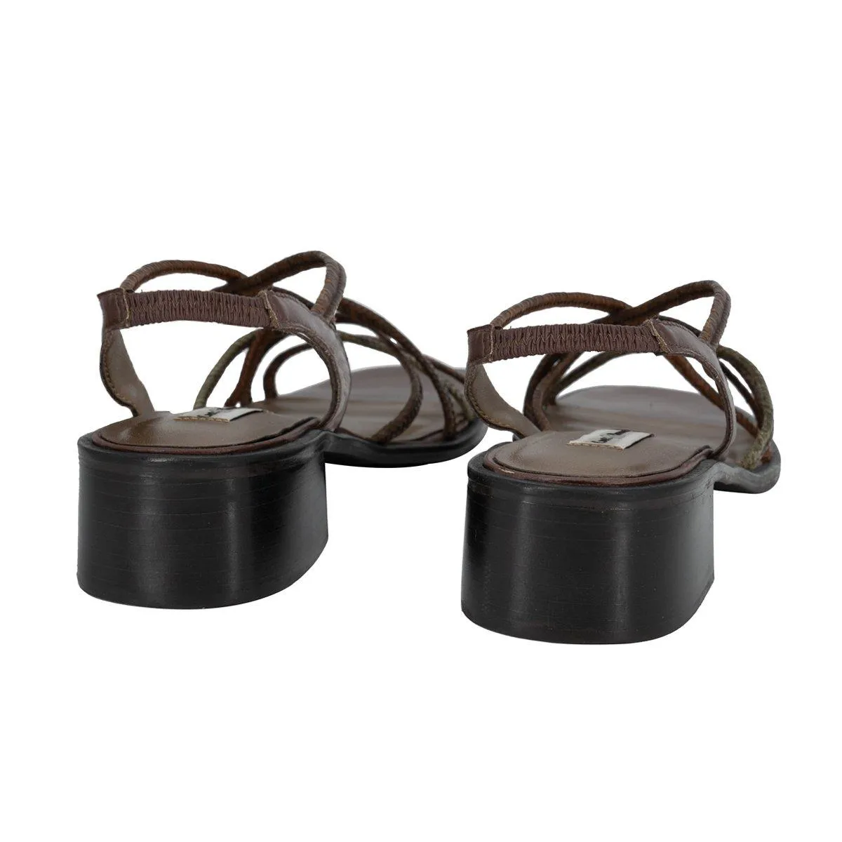 Croft & Barrow Strap Mid-Heel Sandals Leather Brown Colour For Women