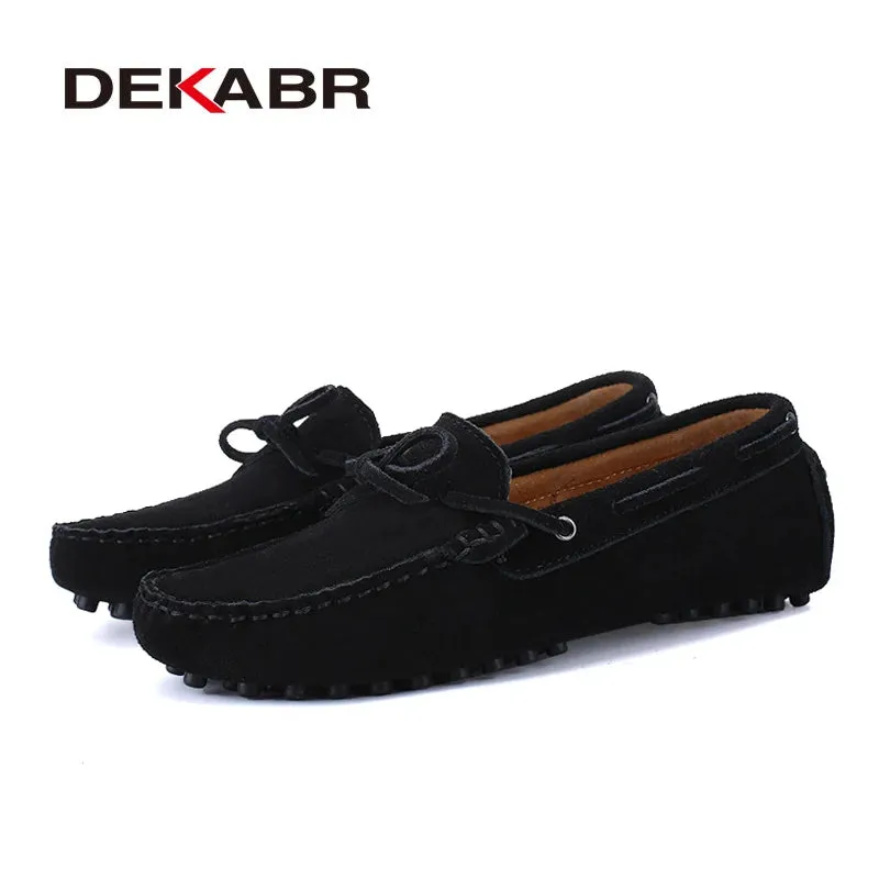 DEKABR Breathable Green Leather Loafers