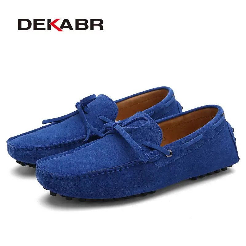 DEKABR Breathable Green Leather Loafers