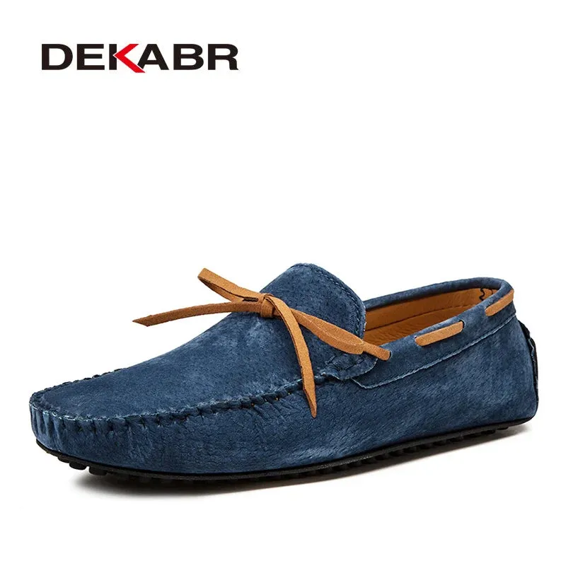 DEKABR Breathable Green Leather Loafers