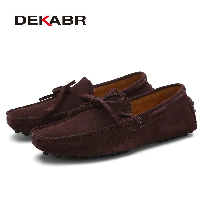 DEKABR Breathable Green Leather Loafers