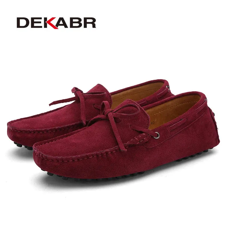 DEKABR Breathable Green Leather Loafers