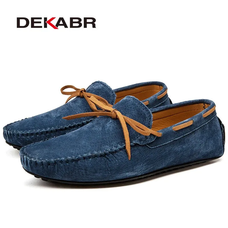 DEKABR Breathable Green Leather Loafers