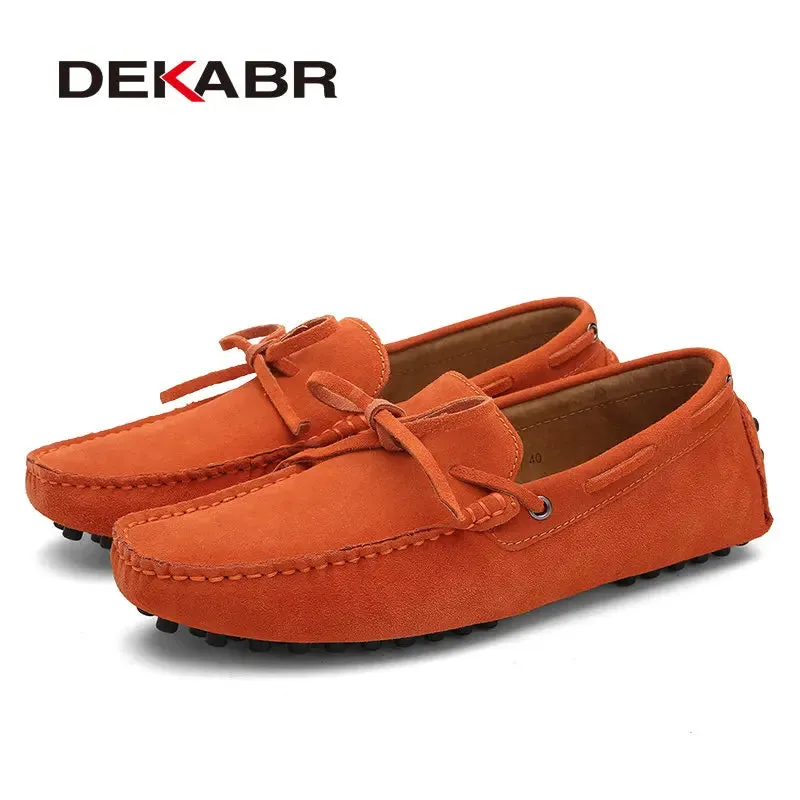 DEKABR Breathable Green Leather Loafers