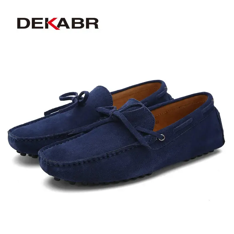 DEKABR Breathable Green Leather Loafers