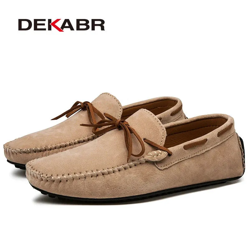 DEKABR Breathable Green Leather Loafers