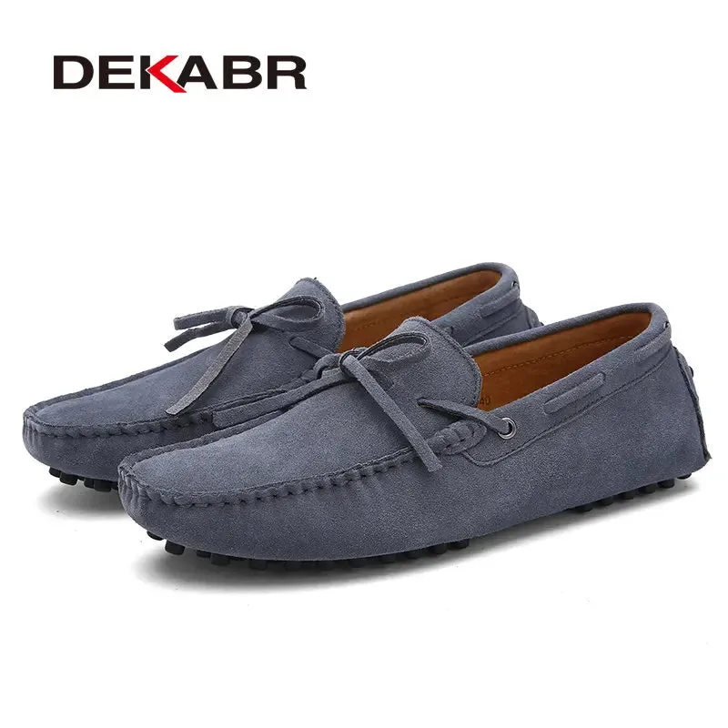 DEKABR Breathable Green Leather Loafers