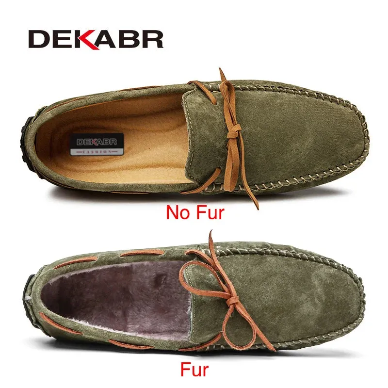 DEKABR Breathable Green Leather Loafers