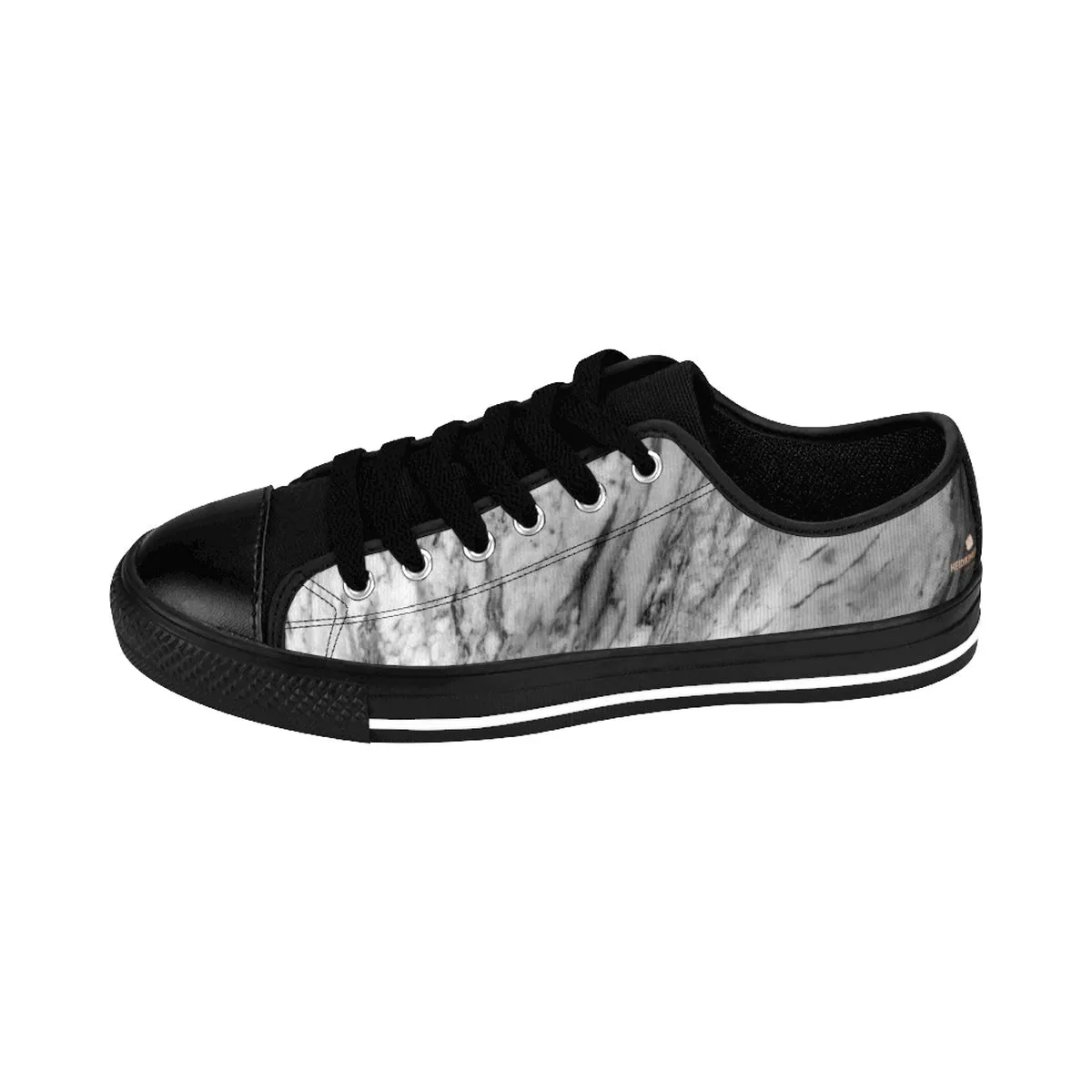 Gray Marble Print Men's Sneakers, Modern Designer Low Top Fashion Running Tennis Shoes