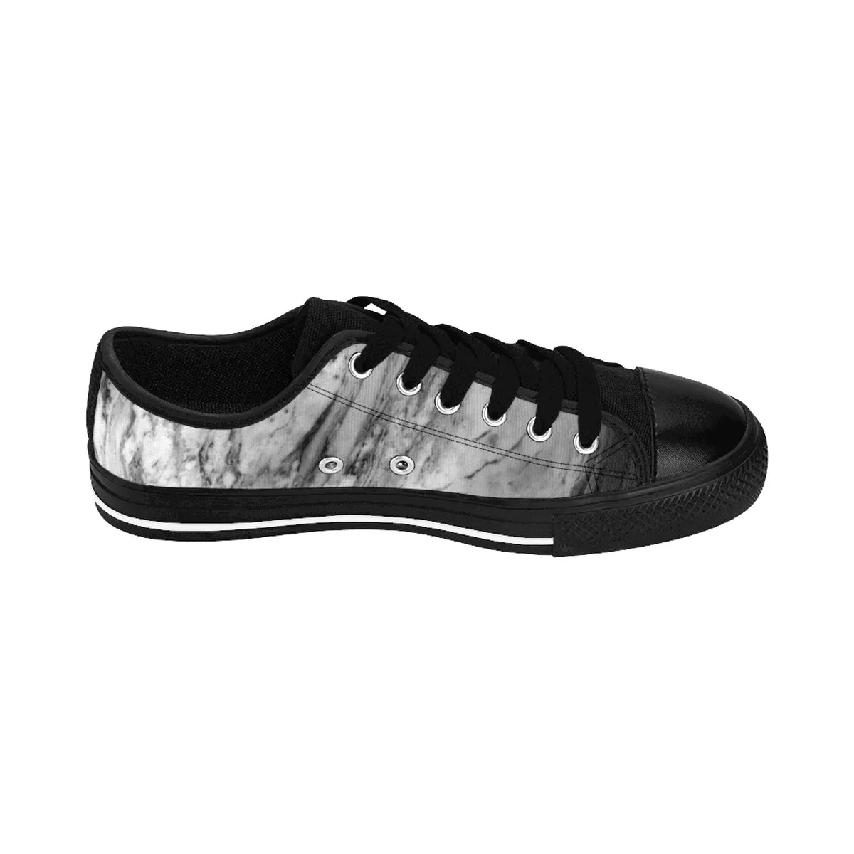 Gray Marble Print Men's Sneakers, Modern Designer Low Top Fashion Running Tennis Shoes