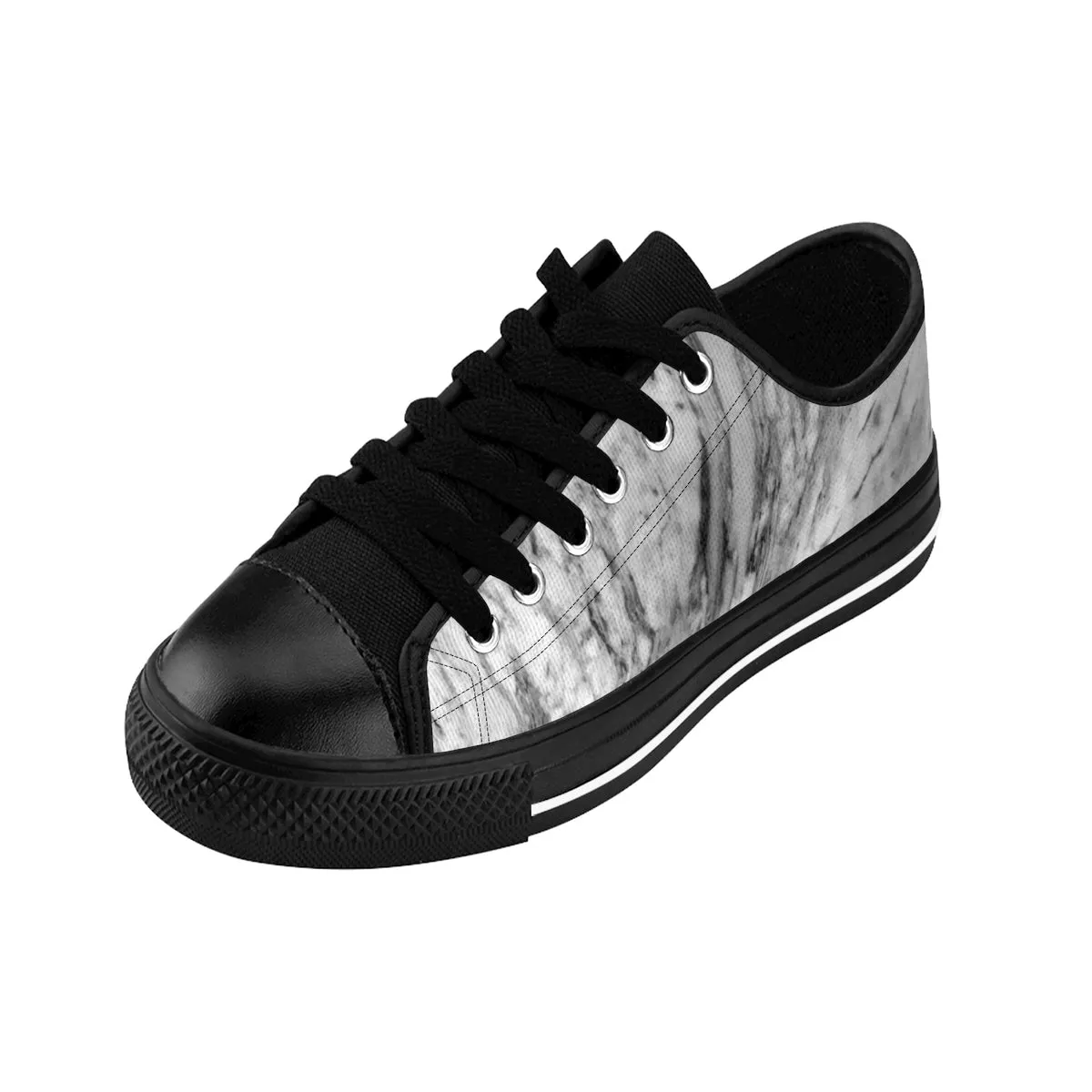 Gray Marble Print Men's Sneakers, Modern Designer Low Top Fashion Running Tennis Shoes