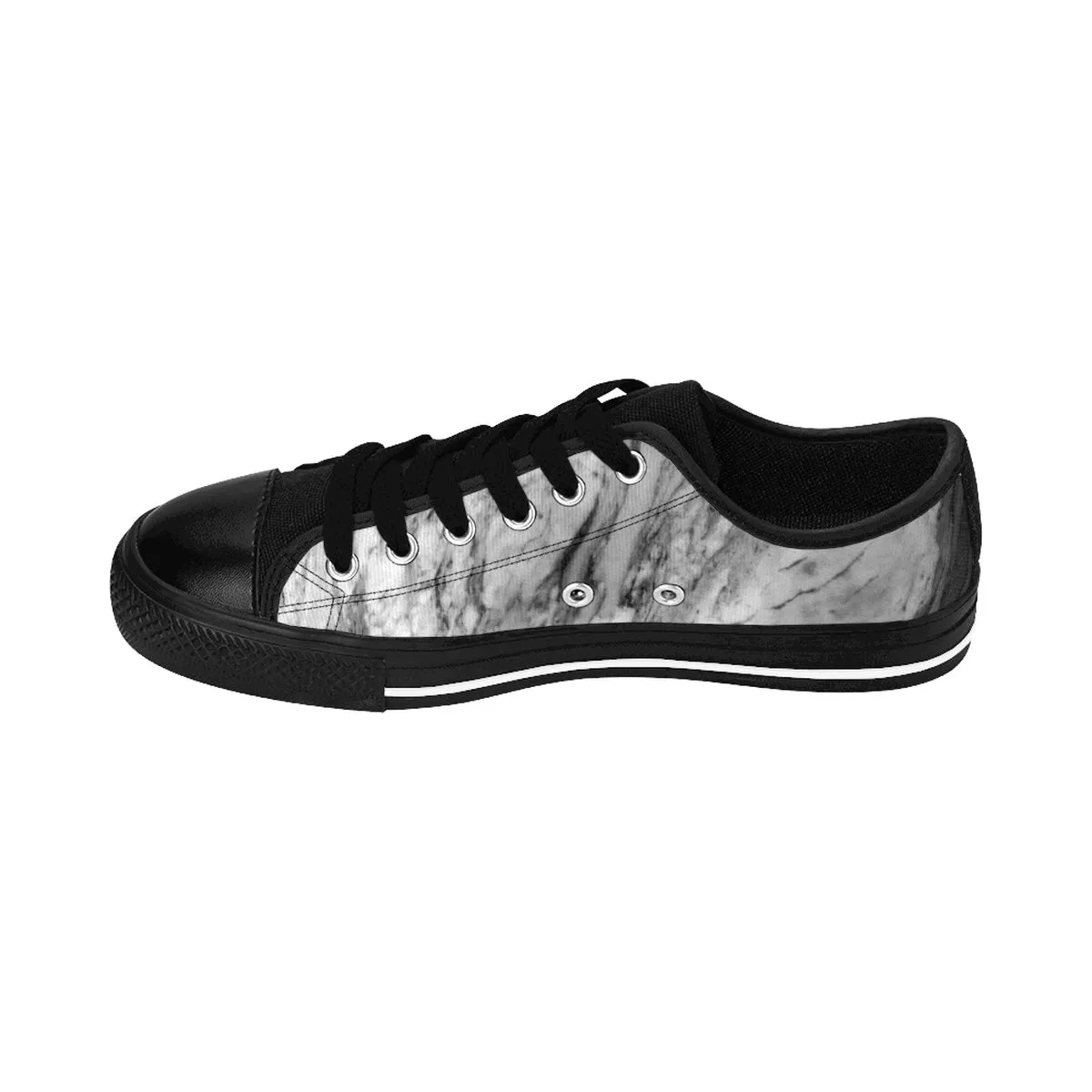 Gray Marble Print Men's Sneakers, Modern Designer Low Top Fashion Running Tennis Shoes