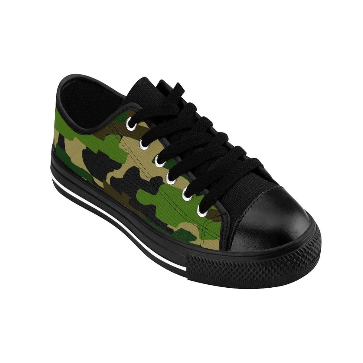 Green Camo Men's Sneakers, Best Camouflage Military Army Running Low Top Sneakers Shoes (US Size 7-14)