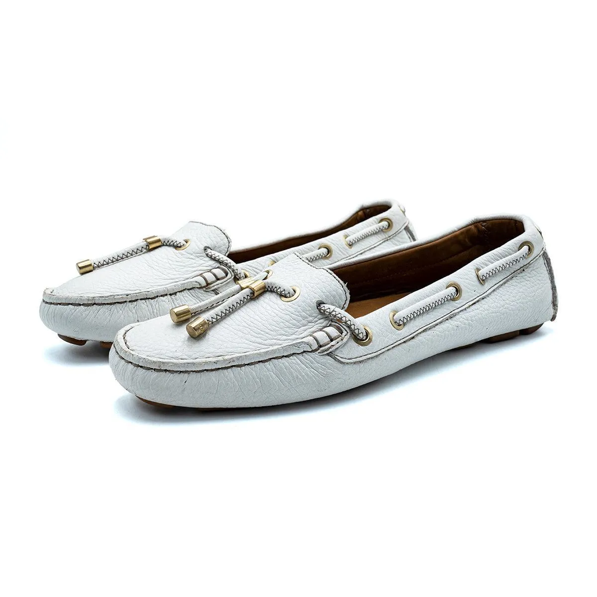 Hugo Boss Slipon Loafers Leather White Colour For Women