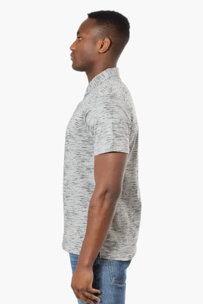 Jay Y. Ko Patterned Button Up Polo Shirt - Grey