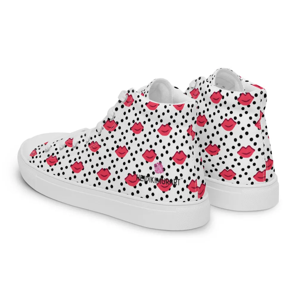 Kiss Print Men's High Tops, Valentine's Day Designer Men's High Top Canvas Sneaker Shoes (US Size: 5-13)