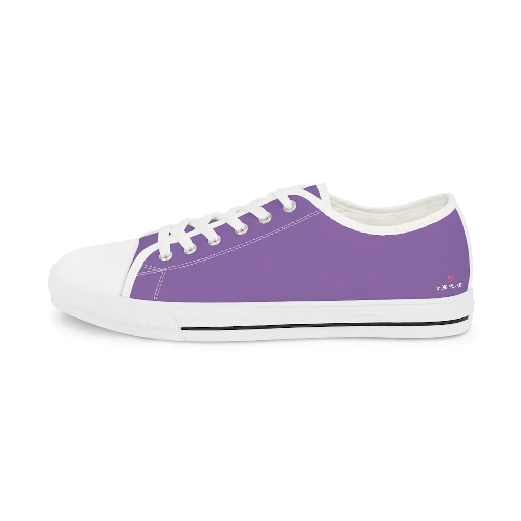 Light Purple Color Men's Sneakers, Best Solid Purple Color Men's Low Top Sneakers Running Canvas Shoes