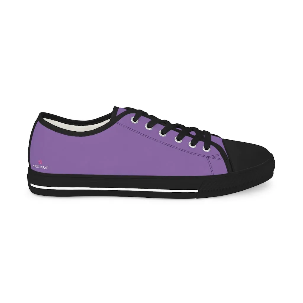 Light Purple Color Men's Sneakers, Best Solid Purple Color Men's Low Top Sneakers Running Canvas Shoes