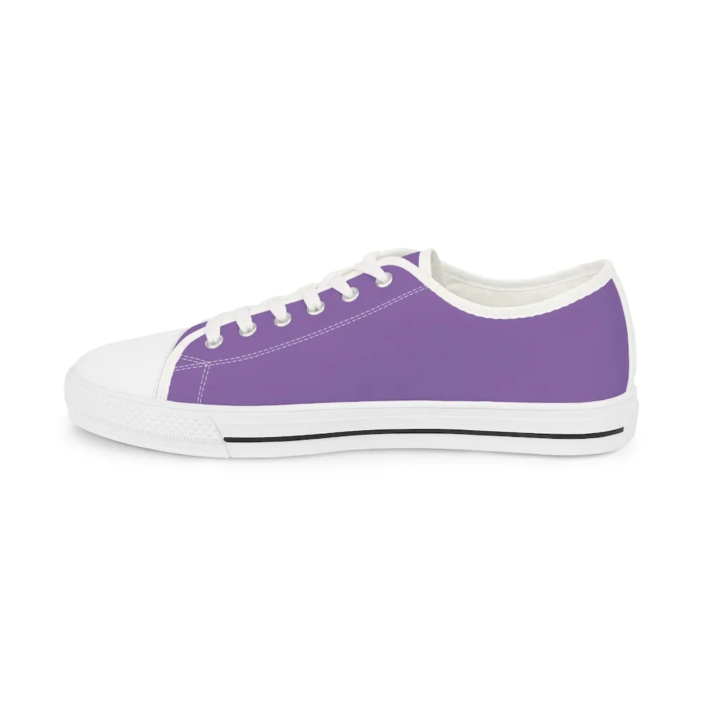 Light Purple Color Men's Sneakers, Best Solid Purple Color Men's Low Top Sneakers Running Canvas Shoes