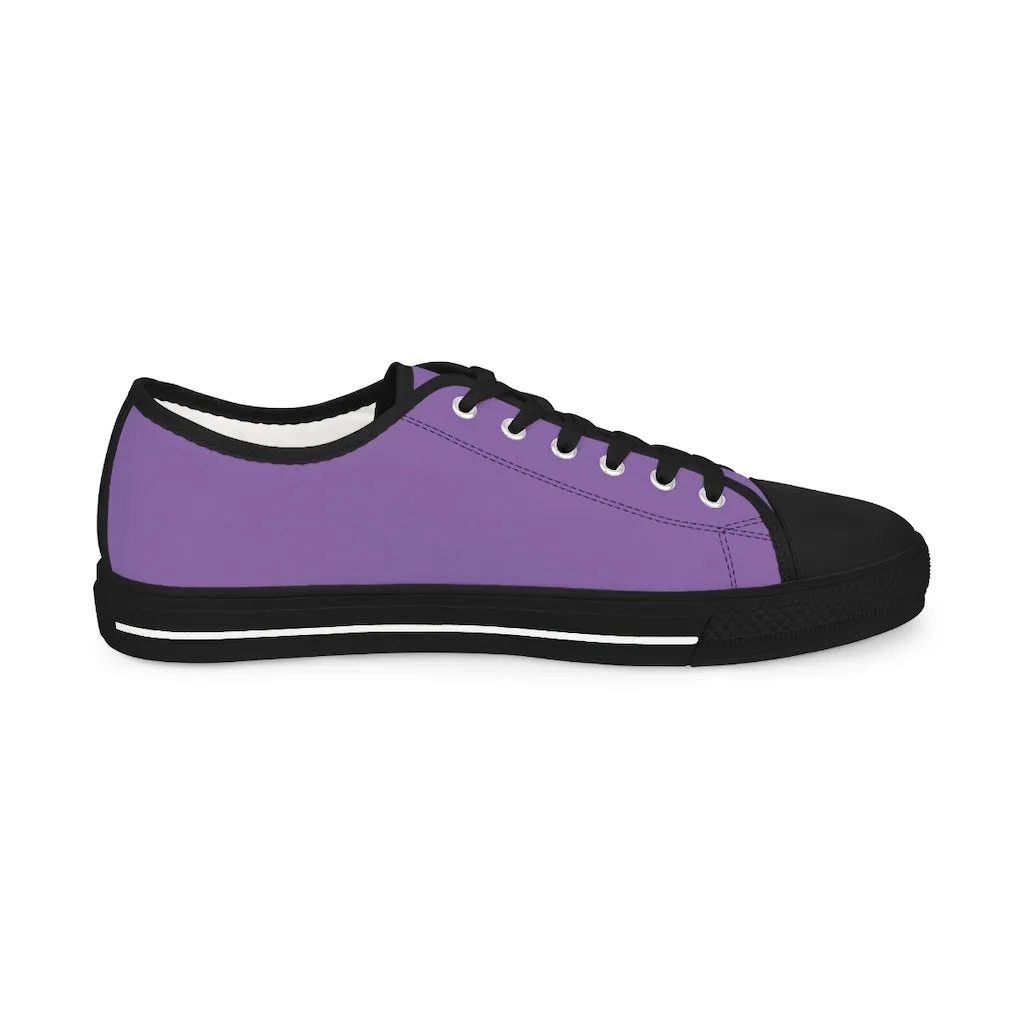 Light Purple Color Men's Sneakers, Best Solid Purple Color Men's Low Top Sneakers Running Canvas Shoes