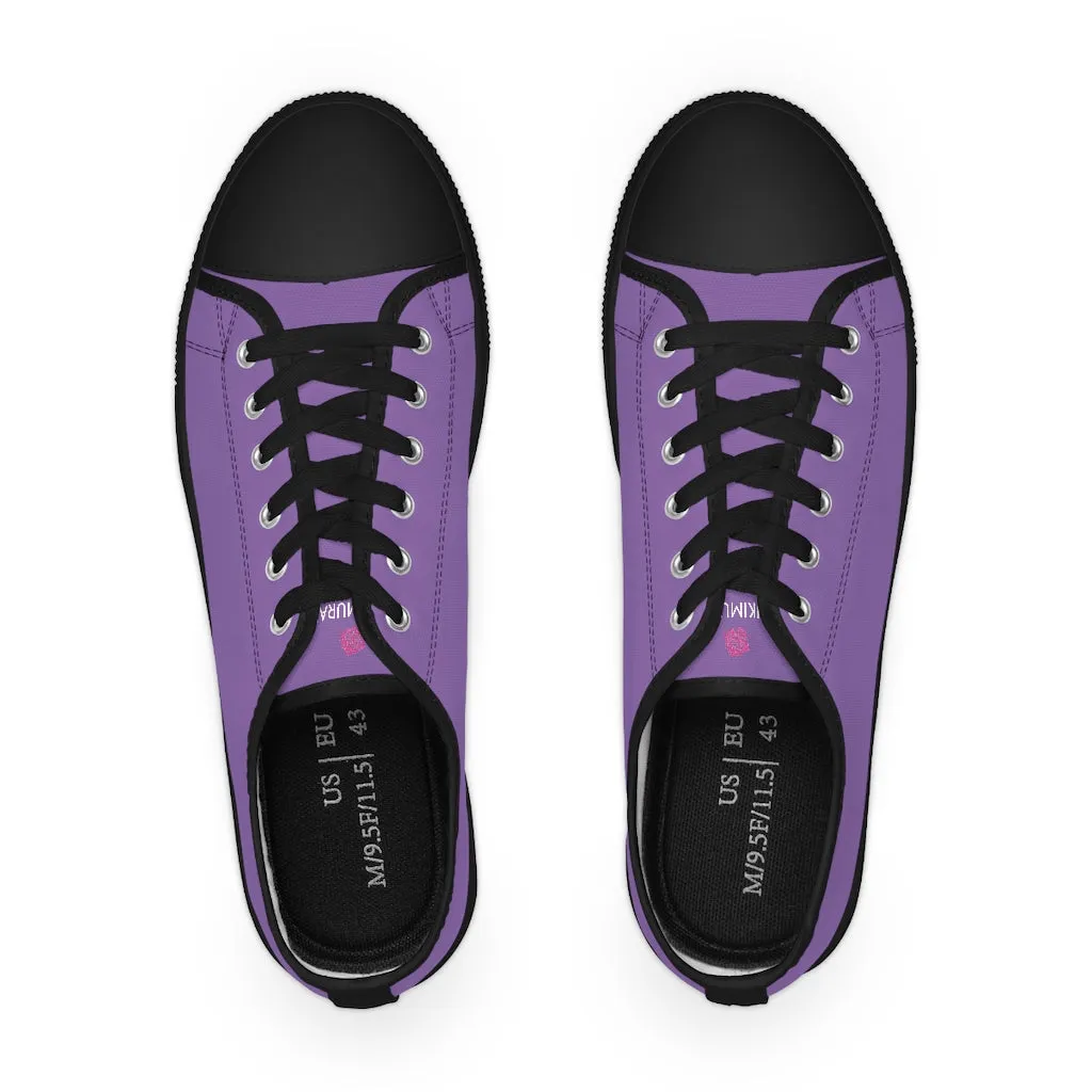 Light Purple Color Men's Sneakers, Best Solid Purple Color Men's Low Top Sneakers Running Canvas Shoes