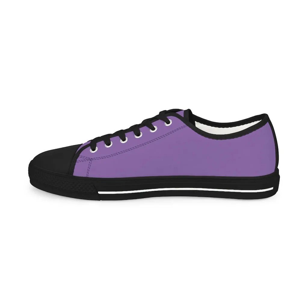 Light Purple Color Men's Sneakers, Best Solid Purple Color Men's Low Top Sneakers Running Canvas Shoes