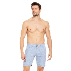 Linen Slim Fit Shorts - Blue